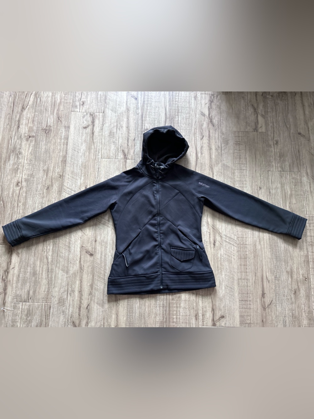 Salomon black softshell fitted ski snowboard winter snow jacket Women's neutral - Picture 10 of 10